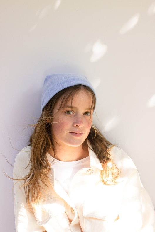 Baby Blue Cashmere Trandana-Scarves & Shawls-STABLE of Ireland