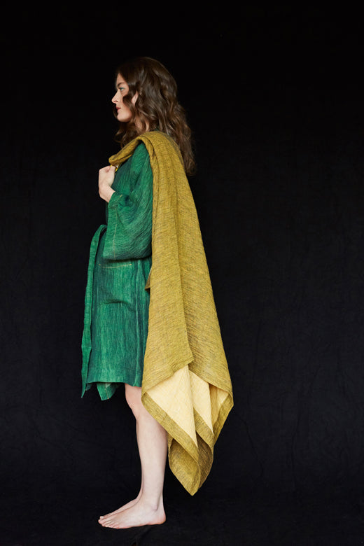 Gold Swim Linen Towel-Beach Towels-STABLE of Ireland