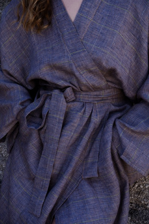 Irish Linen Kimono Robe-Robes-STABLE of Ireland