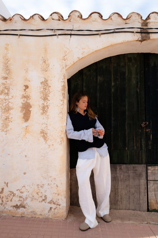 Irish Linen Trousers-Trousers-STABLE of Ireland