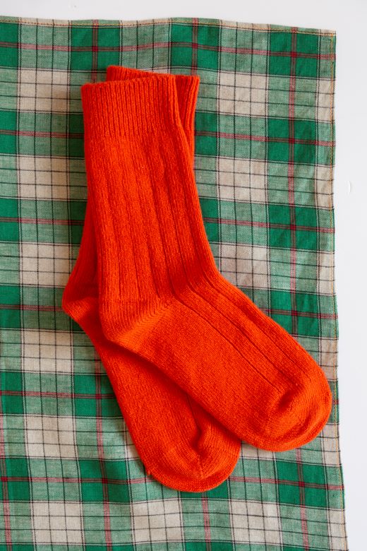 Orange Cashmere Socks-Socks-STABLE of Ireland