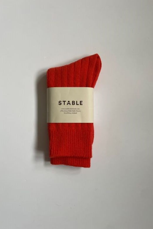 Orange Cashmere Socks-Socks-STABLE of Ireland