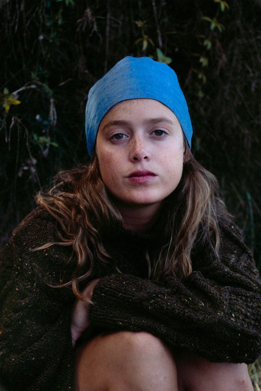 The STABLE Irish Linen Scarf - Marine Blue-Scarves & Shawls-STABLE of Ireland