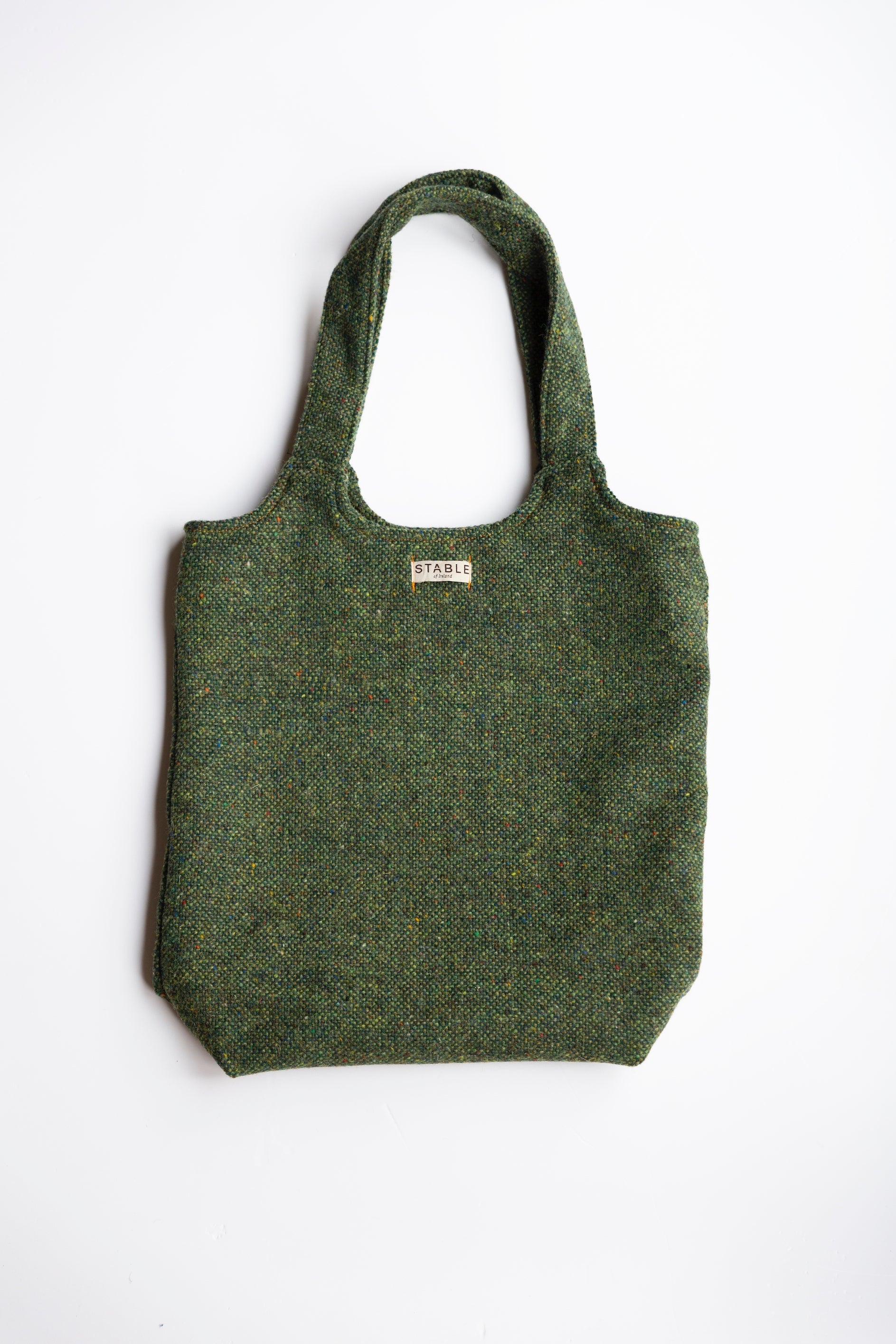 Moss Green Tweed Tote Bag-Shopping Totes-STABLE of Ireland