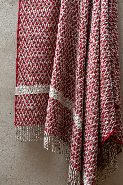 Raspberry Red Wicker Blanket-Blankets-STABLE of Ireland
