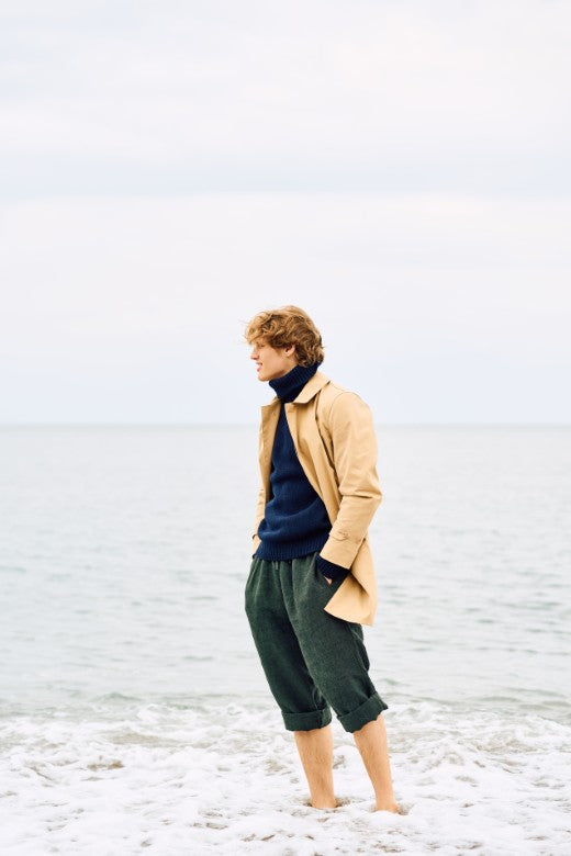 Camel Beige Mack Coat for Men