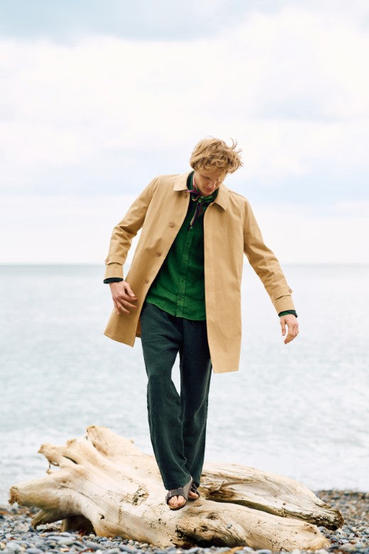 Camel Beige Mack Coat for Men