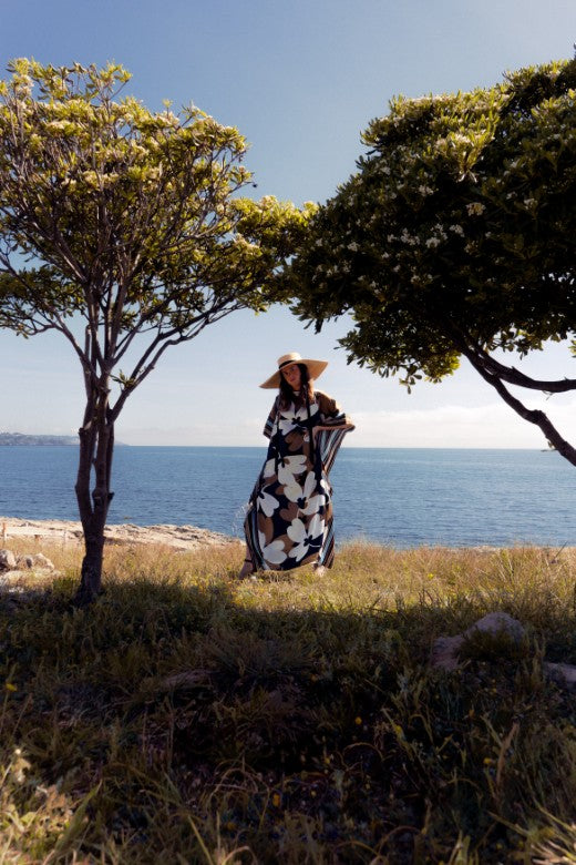 Abstract Shamrock Silk Dress-Dresses-STABLE of Ireland