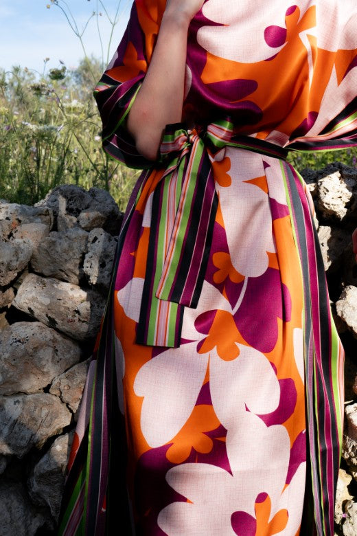 Abstract Shamrock Silk Dress-Dresses-STABLE of Ireland