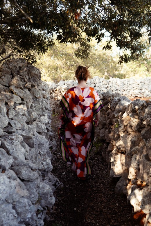 Abstract Shamrock Silk Dress-Dresses-STABLE of Ireland