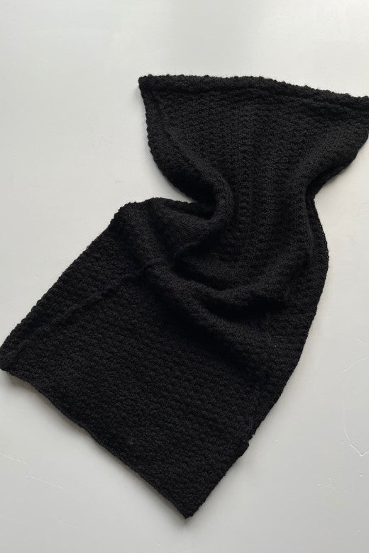 Alpaca Knitted Tube Skirt in Black-Dresses-STABLE of Ireland