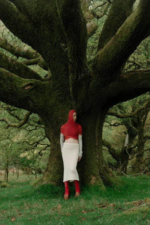 Alpaca Knitted Tube Skirt in Black-Dresses-STABLE of Ireland