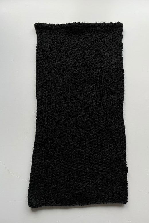 Alpaca Knitted Tube Skirt in Black-Dresses-STABLE of Ireland