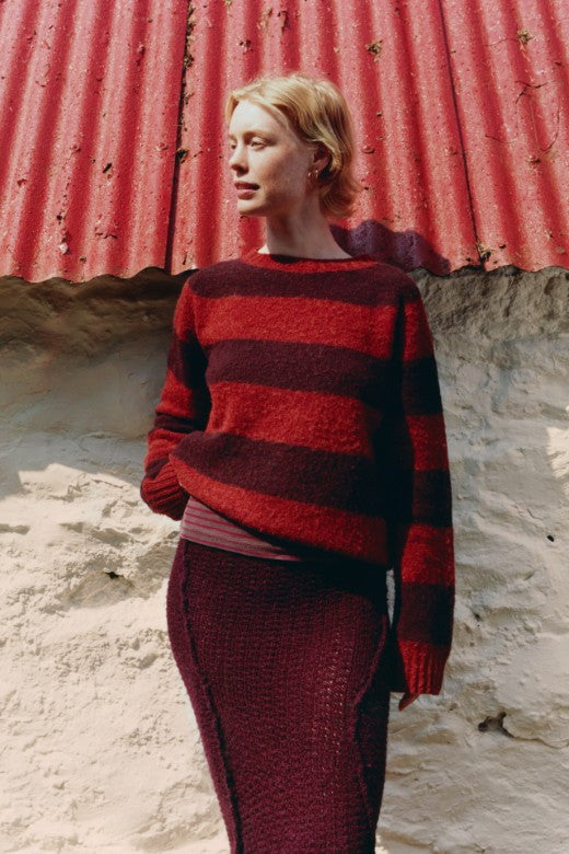 Alpaca Knitted Tube Skirt in Black-Dresses-STABLE of Ireland