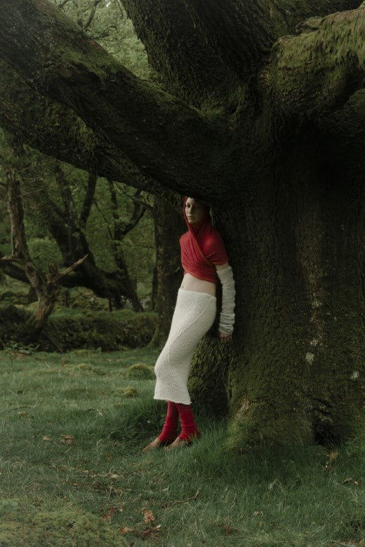 Alpaca Knitted Tube Skirt in Black-Dresses-STABLE of Ireland