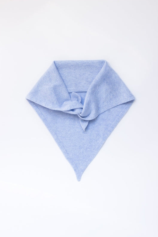 Baby Blue Cashmere Trandana-Scarves & Shawls-STABLE of Ireland