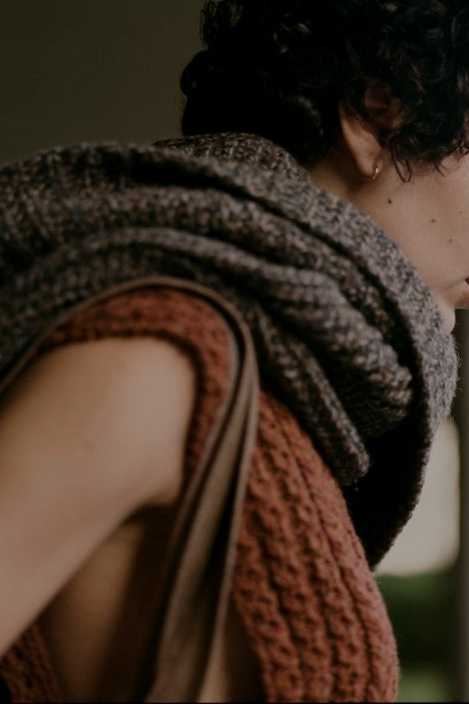 Bib Merino Wool Scarf-Scarves & Shawls-STABLE of Ireland