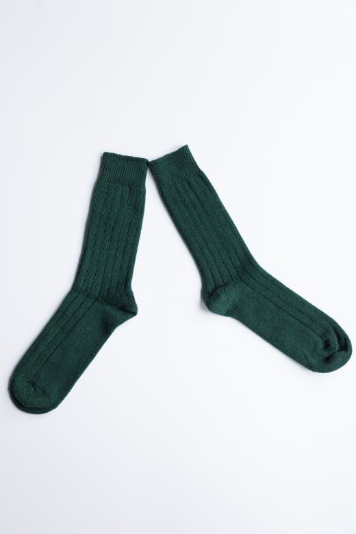 Bottle Green Cashmere Socks-Socks-STABLE of Ireland