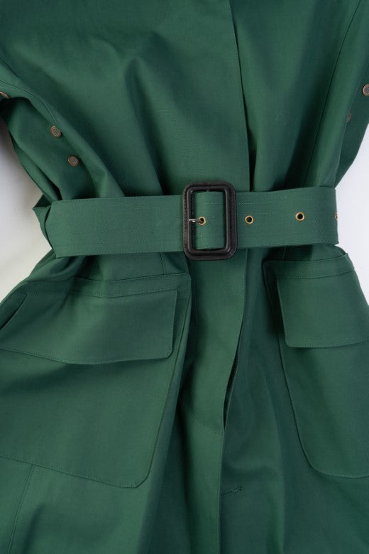 dark green work dress Bottle Green Mack Trench Coat