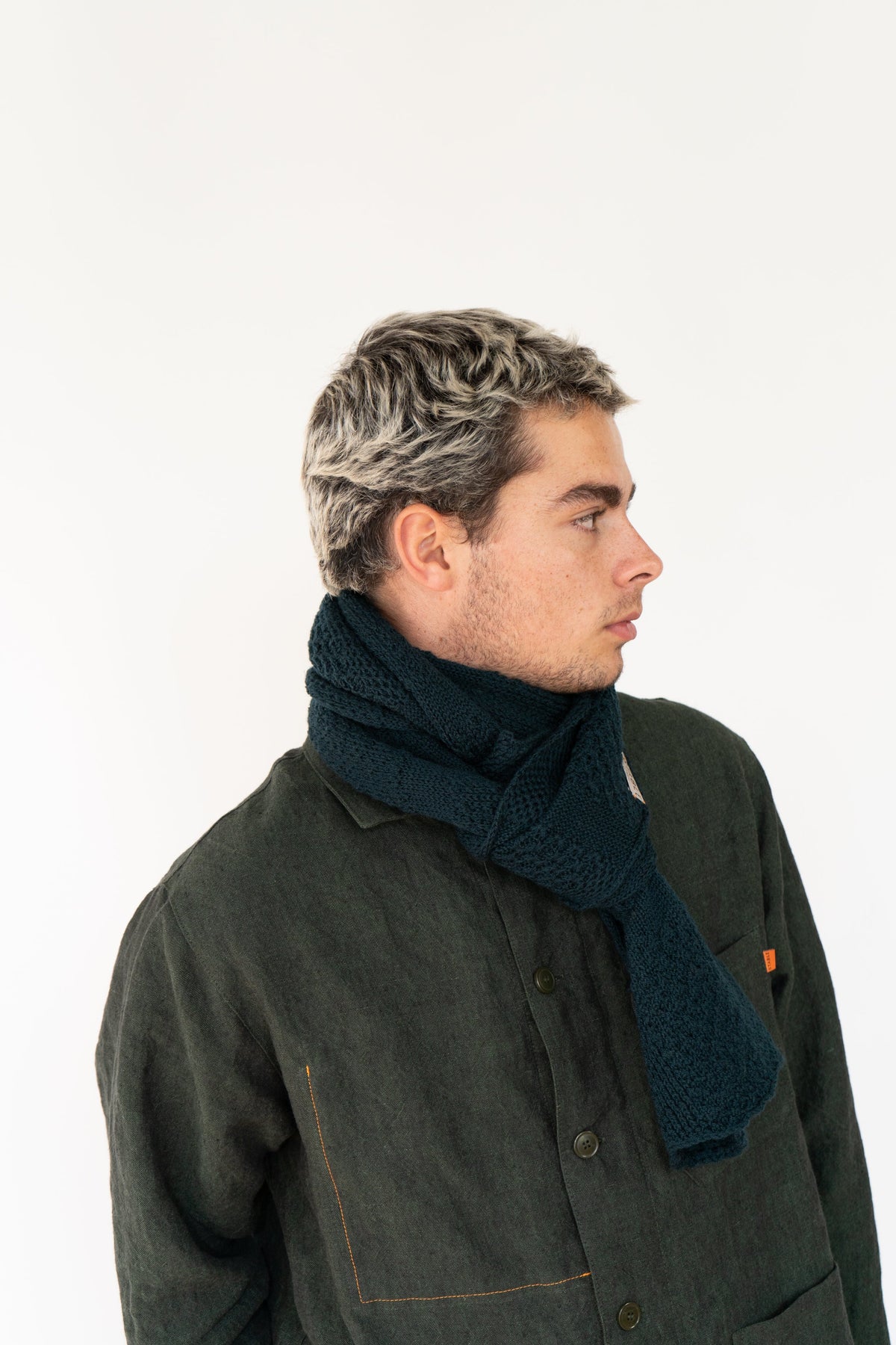 Bottle Green Small Merino Wool Scarf-Scarves & Shawls-STABLE of Ireland