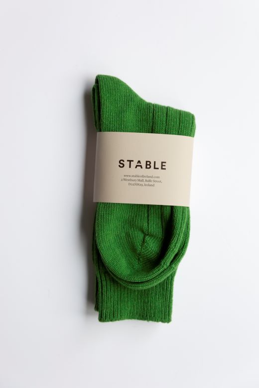 Bright Green Cashmere Socks-Socks-STABLE of Ireland