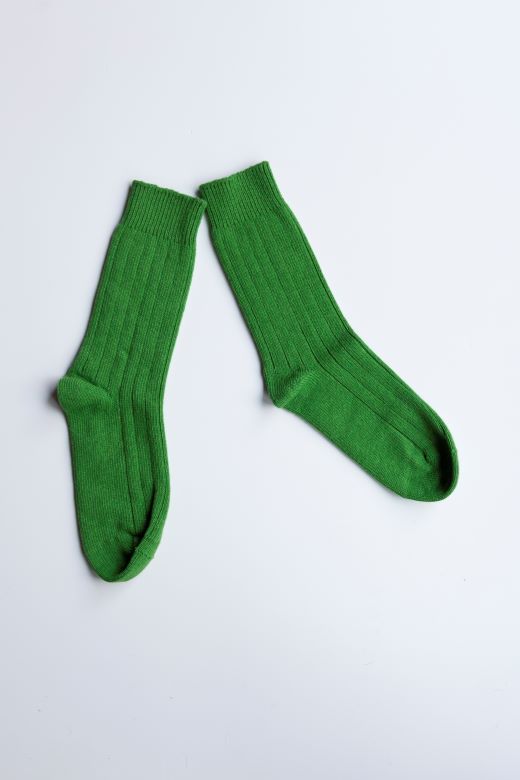 Bright Green Cashmere Socks-Socks-STABLE of Ireland