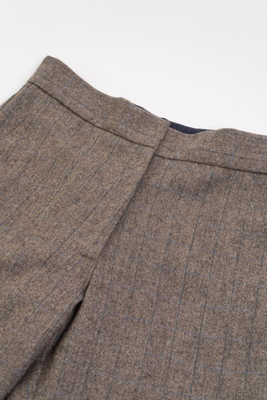 Brown Pinstripe Irish Tweed Trousers-Trousers-STABLE of Ireland