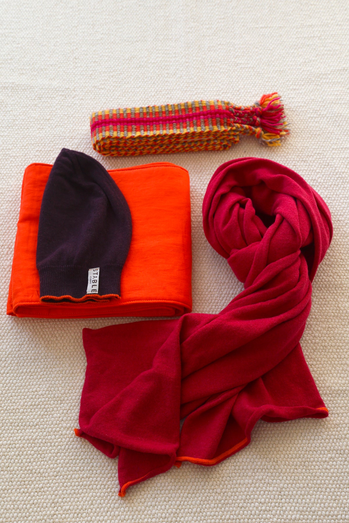 Cashmere Beanie, QuiltedLinen Scarf, Crios Belt, Cashmere Wrap .jpg