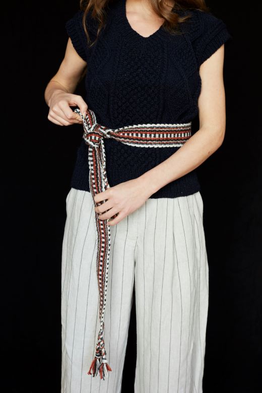 Copper & White Traditional Irish Crios Belt-Belts-STABLE of Ireland