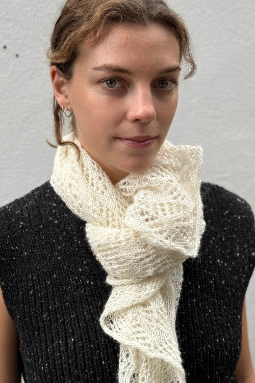 Small Fine Knit Lace Alpaca Scarf