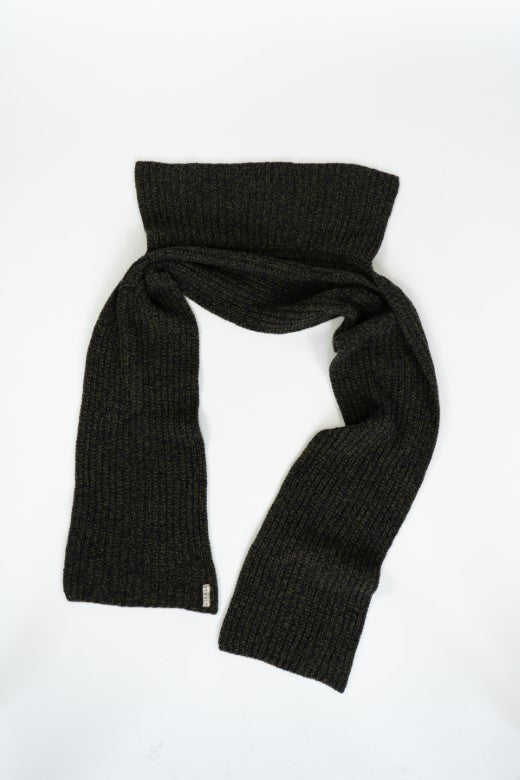 Dark Green Bib Merino Wool Scarf-Scarves & Shawls-STABLE of Ireland