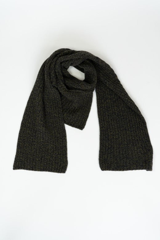 Dark Green Bib Merino Wool Scarf-Scarves & Shawls-STABLE of Ireland