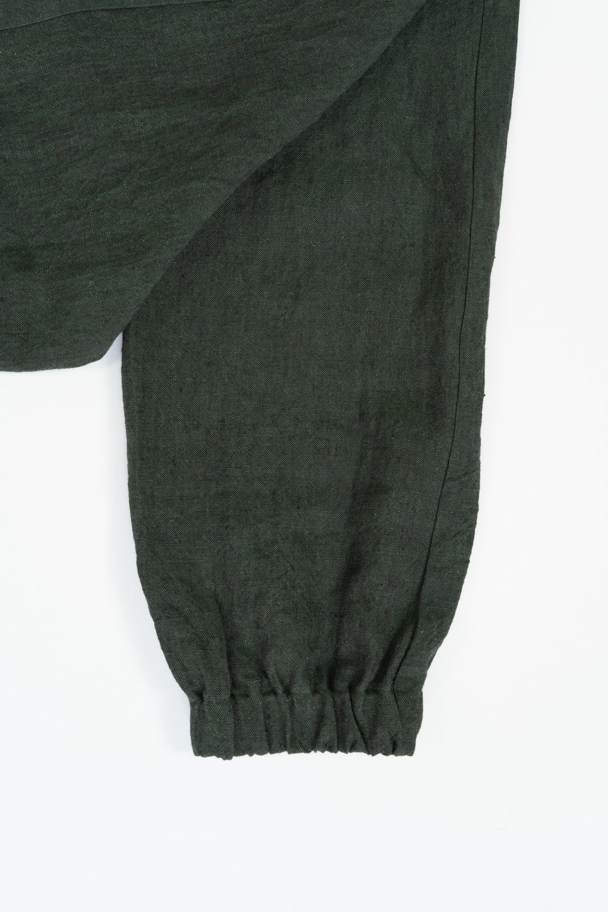Dark Green Irish Linen Cuff Trouser-Trousers-STABLE of Ireland
