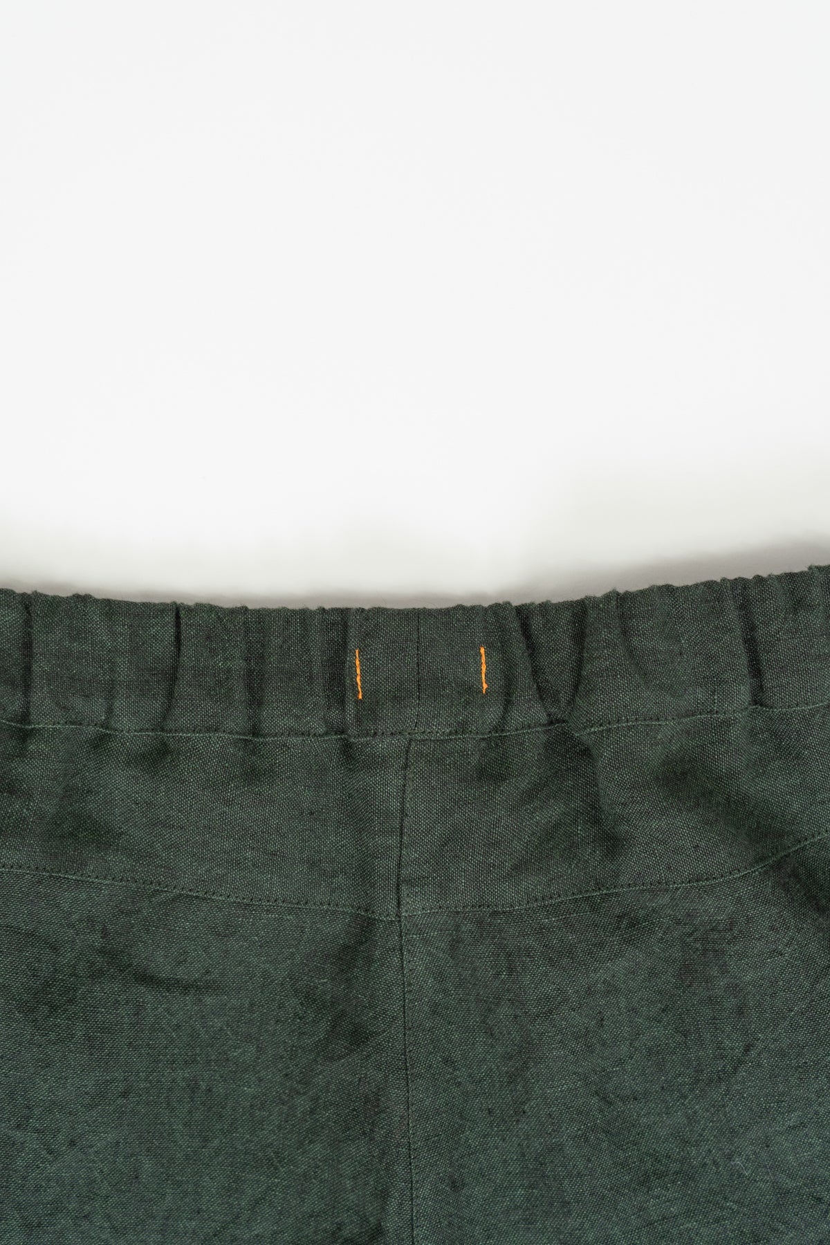Dark Green Irish Linen Cuff Trouser-Trousers-STABLE of Ireland
