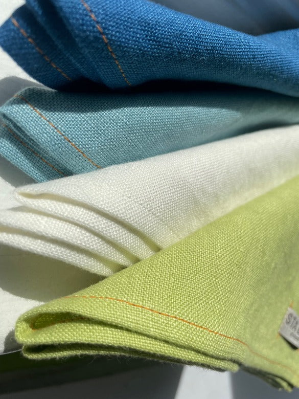 Duck Egg Blue Irish Linen Napkin-Table Linens-STABLE of Ireland