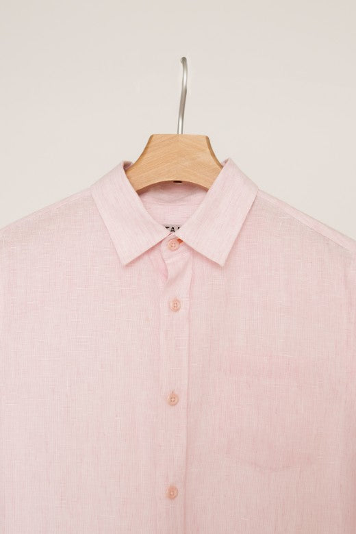 Dusty Pink Irish Linen Shirt-Shirt-STABLE of Ireland