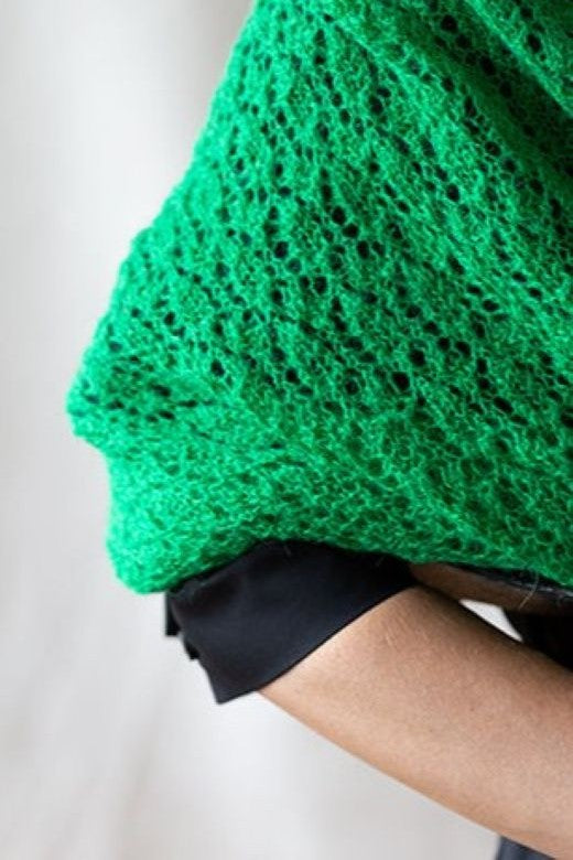 Small Fine Knit Lace Alpaca Scarf