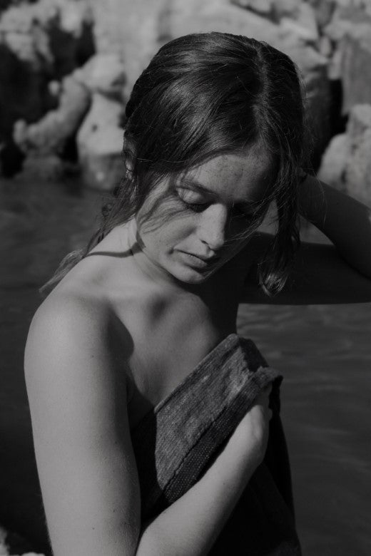 Gold Swim Linen Towel-Beach Towels-STABLE of Ireland