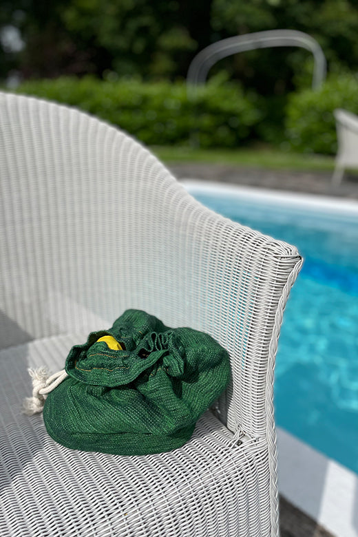 Grassy Green Swim Linen Water Resistant Wash Bag-Shopping Totes-STABLE of Ireland