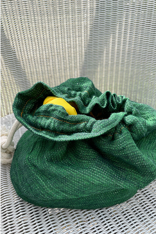 Grassy Green Swim Linen Water Resistant Wash Bag-Shopping Totes-STABLE of Ireland