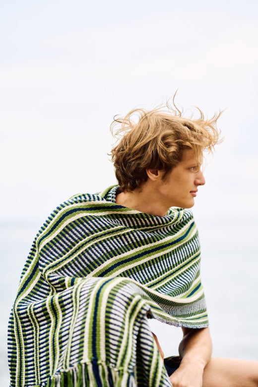 Green & Black Long Island Crios Large Scarf-Scarves & Shawls-STABLE of Ireland