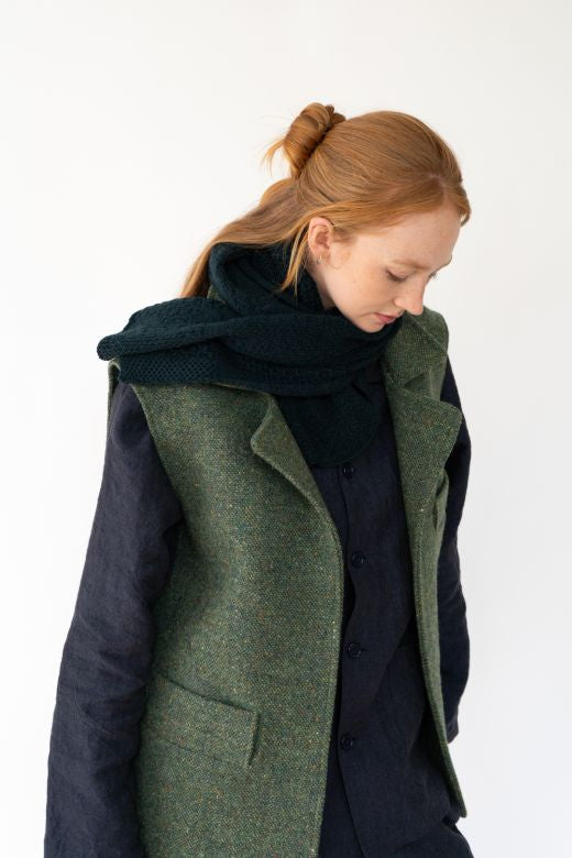 Green Irish Tweed Gilet-Clothing-STABLE of Ireland