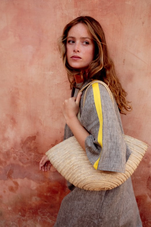 Go faster Irish Linen Trim Kaftan Dress