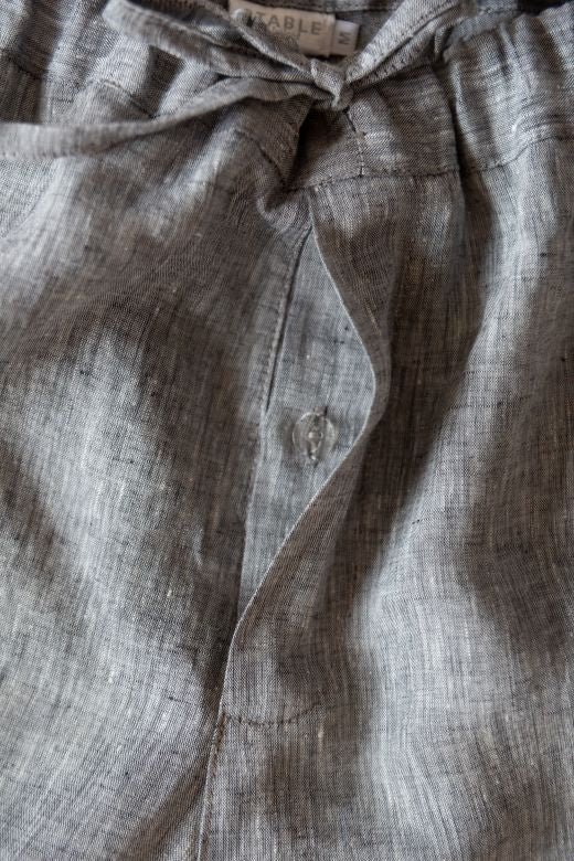 Grey Linen Leisure Trousers for Men-Trousers-STABLE of Ireland