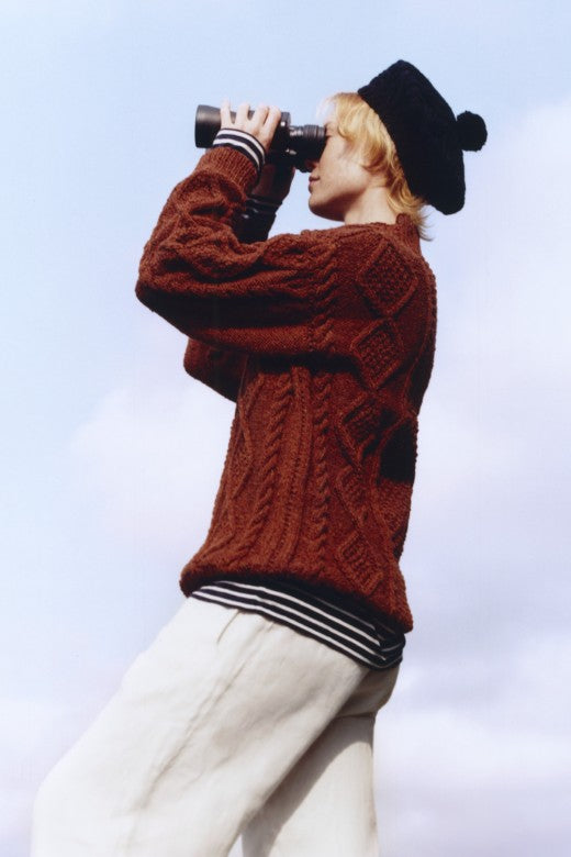 Handknit Aran Beret-Hats-STABLE of Ireland