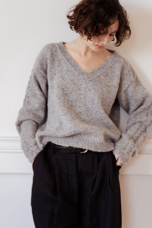 Handknit V Neck Jumper-Jumper-STABLE of Ireland