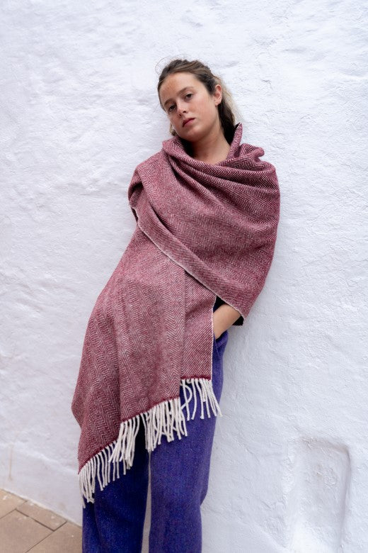 Handwoven Herringbone Scarf-Scarves & Shawls-STABLE of Ireland