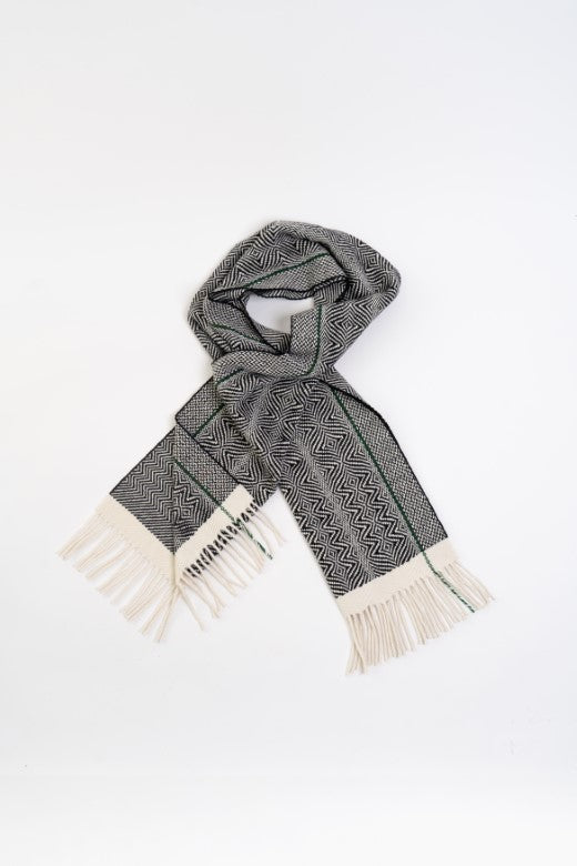 Handwoven Merino Wool Zebra Scarf-Scarves & Shawls-STABLE of Ireland