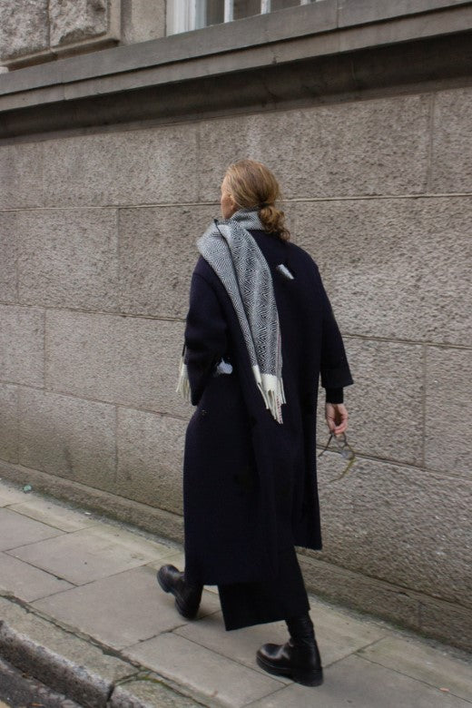 Handwoven Merino Wool Zebra Scarf-Scarves & Shawls-STABLE of Ireland