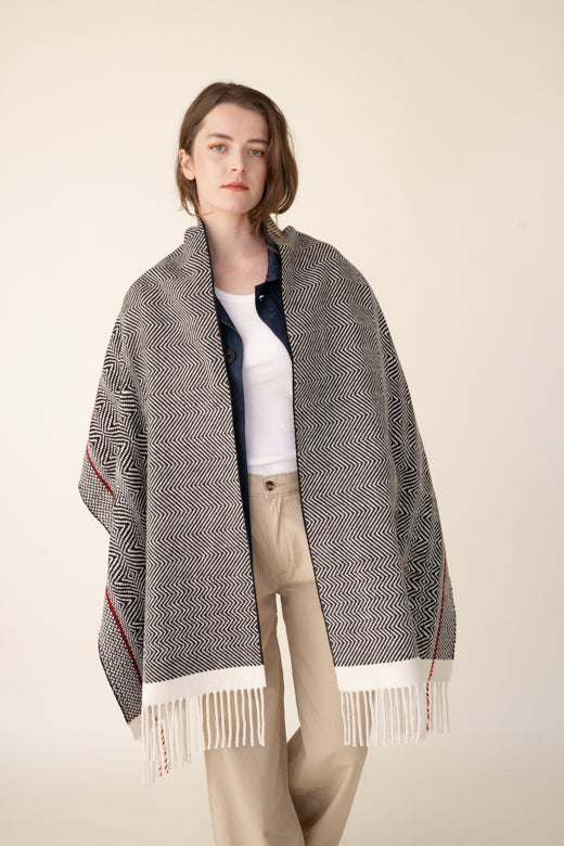 Handwoven Merino Wool Zebra Scarf-Scarves & Shawls-STABLE of Ireland